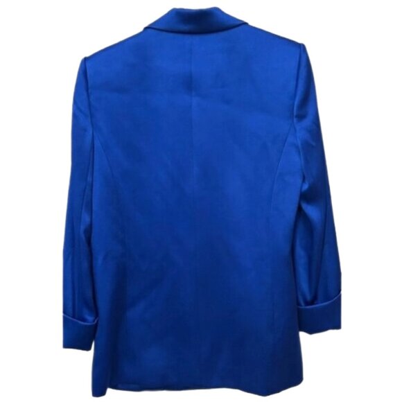 NWT Alice + Olivia Denny Cuffed Sleeve Blazer 6 Royal Blue Tailored Power Jacket - Picture 6 of 15